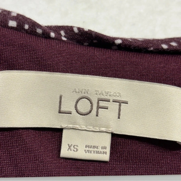 Loft Midi Tank Dress Wine Red Purple XS Stretchy Lined - Picture 3 of 7